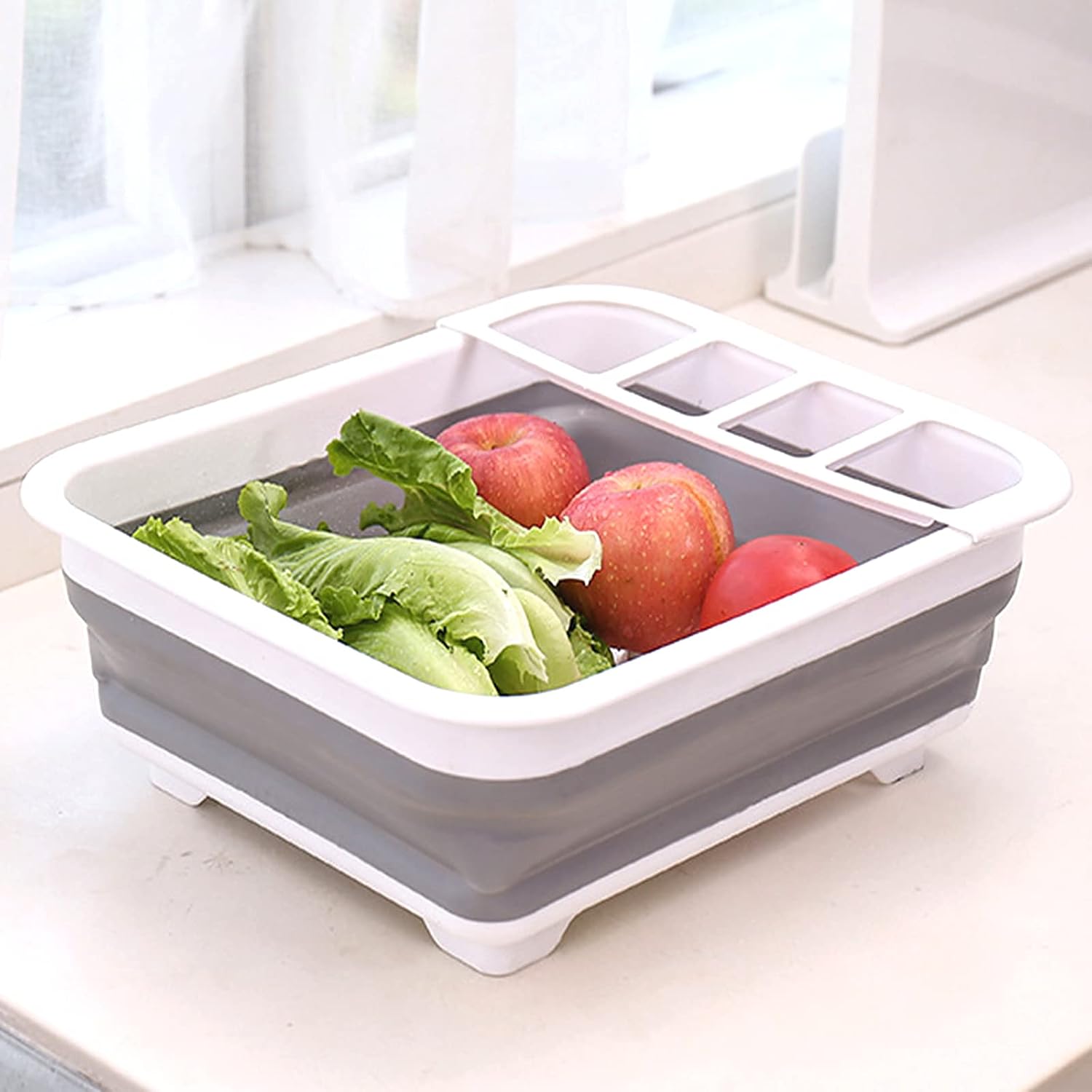 Goderewild Collapsible Dish Rack with Drainboard