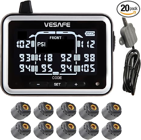 VESAFE Wireless RV Tire Pressure Monitoring System (10 Sensors)